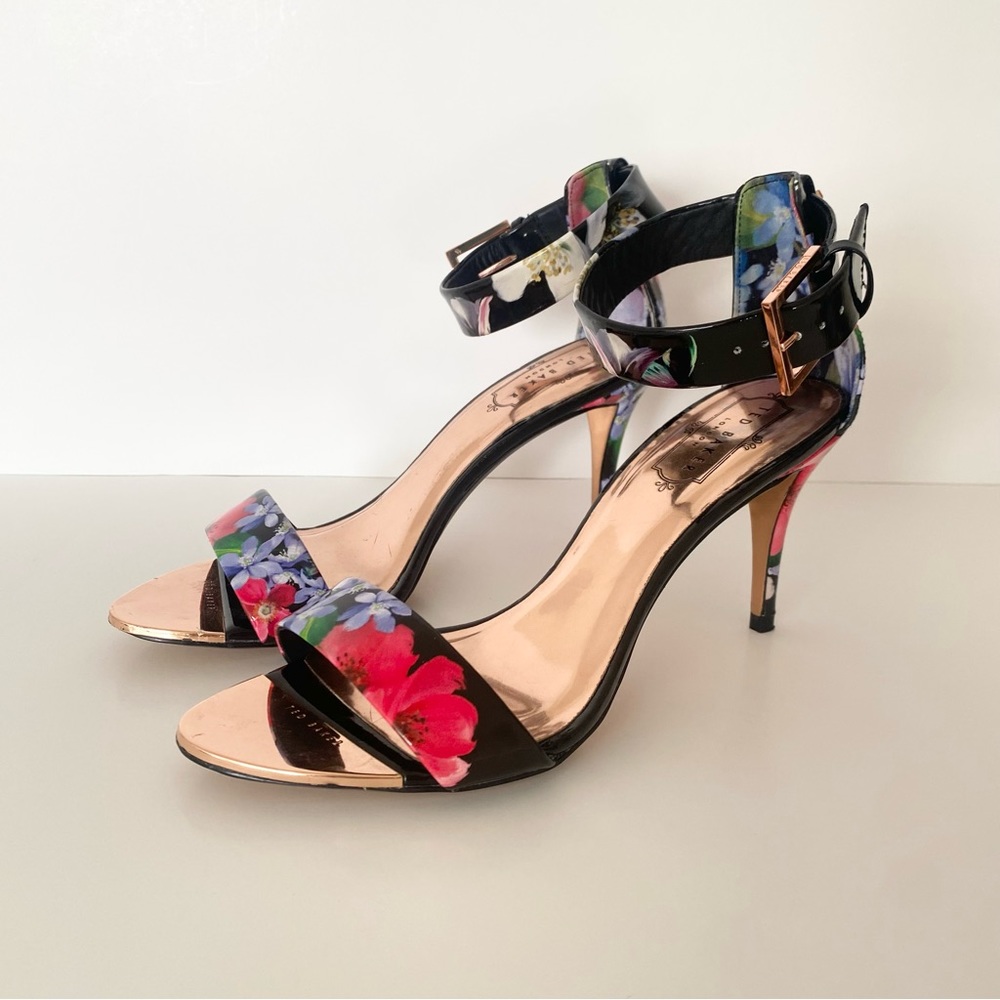 Ted Baker London Floral Heels - Black and Pink